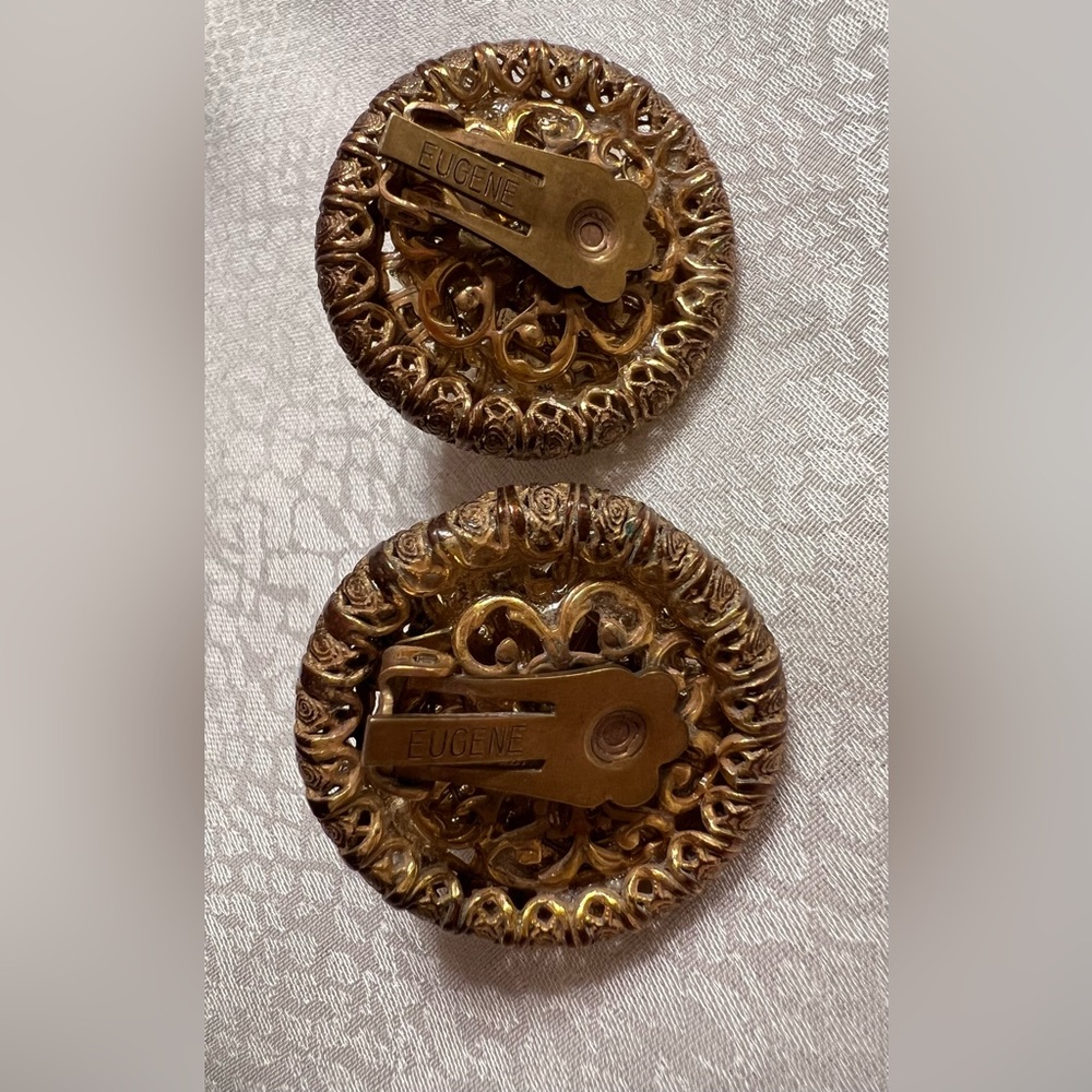 Signed Eugene Vintage Clip Earrings Euc - image 7
